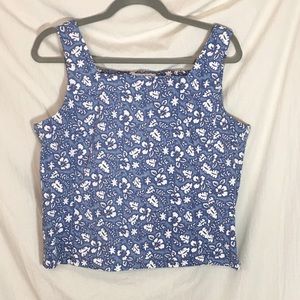 Jones Wear Sport Blue Floral Top Size 14